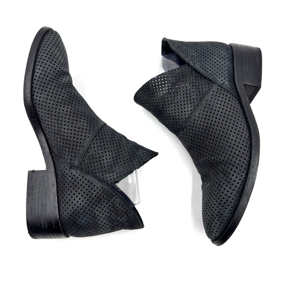 Eileen Fisher Leaf 2 Black Nubuck Leather Ankle Boots Size 8 - Picture 5 of 10